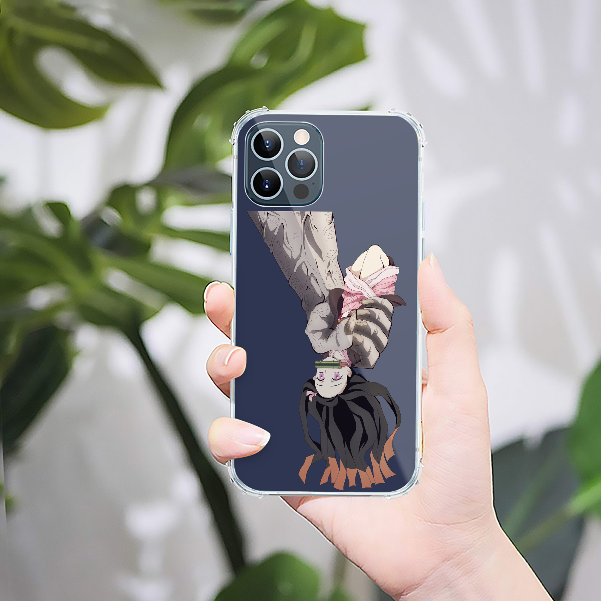 （画像用） 鬼滅の刃（きめつのやいば）竈門 禰󠄀豆子／かまど ねずこ Kamado Nezuko 【iPhone 12シリーズ対応】透明スマホケース（クリアソフトケース）